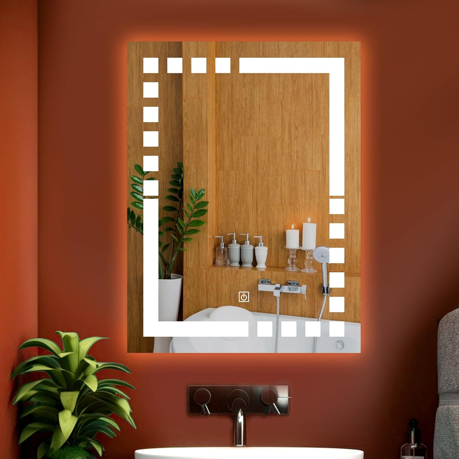 Frameless Oval Wall Mirror – 18"x24" Decorative Mirror for Bathroom, Bedroom, Living Room, Entryway.