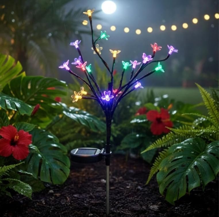 Solar Fairy Garden Tree Lights Multicolor Waterproof Solar- Garden, and Outdoor Landscape Décor with Larger Solar Capacity