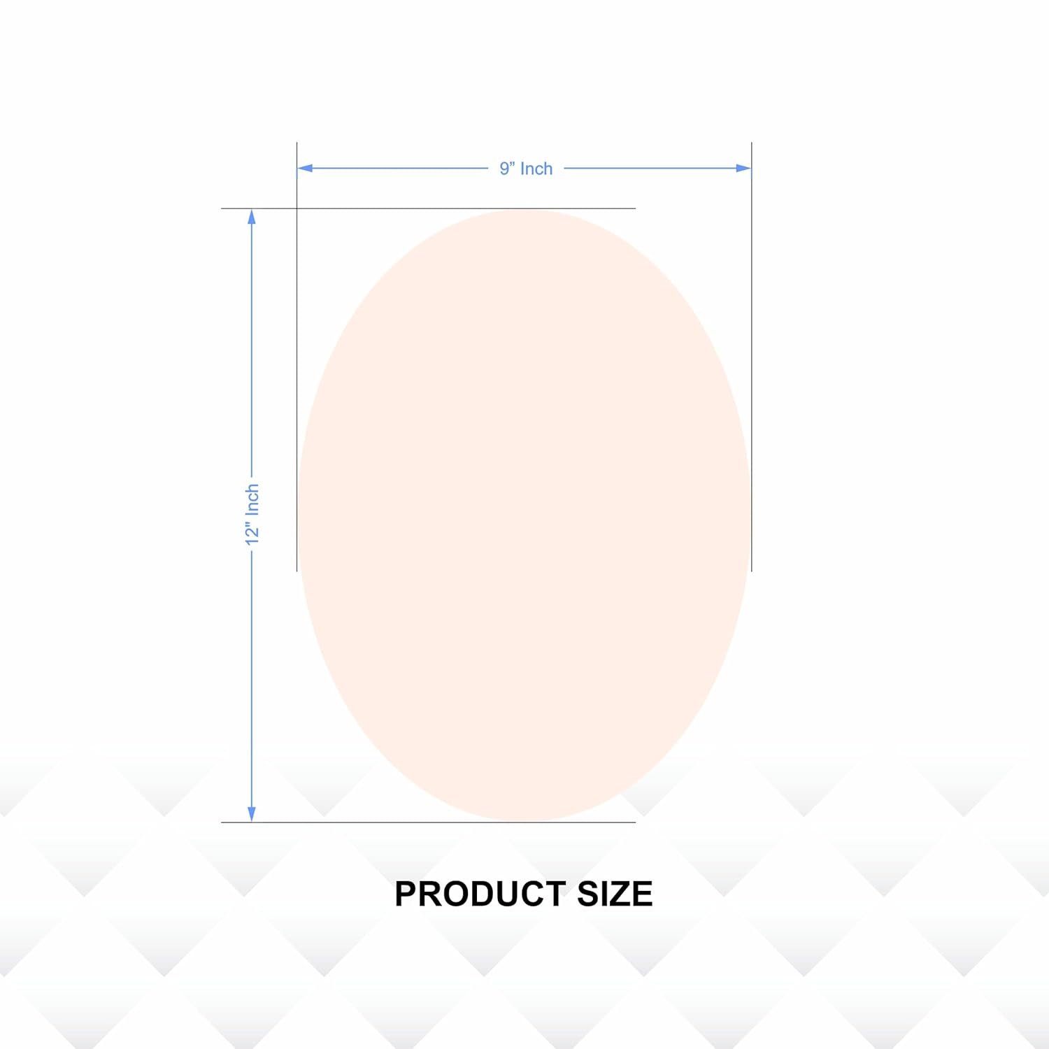 Modern Oval Wall Mirror – Elegant Frameless Design for Bathroom, Bedroom & Living Spaces. (9 X 12)