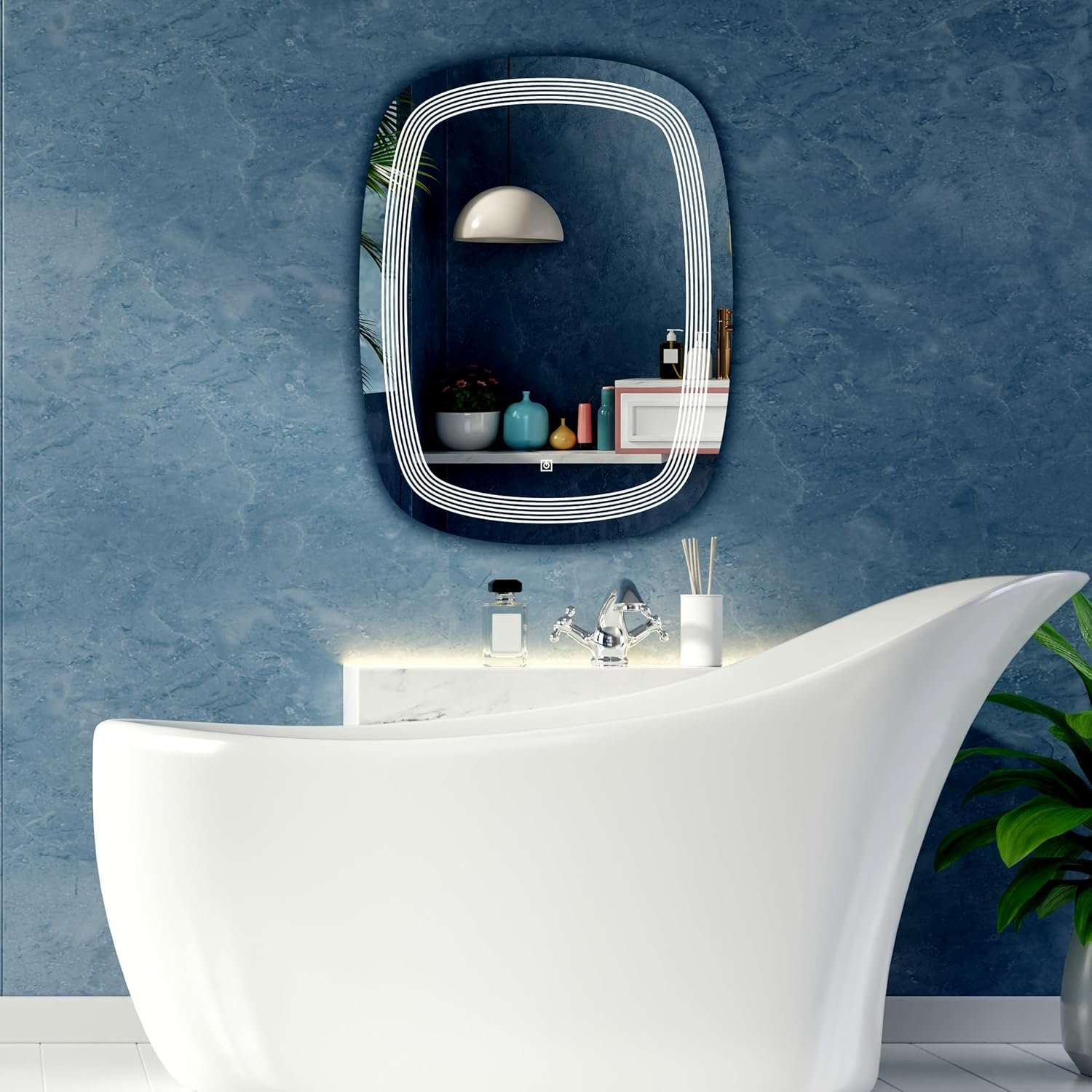 Rectangular Wall Mounting Mirror with Light |Bathroom,Venity and Smart Mirror Size 18X24 inch| LED Mirror 3 Tone (Cool, Natural, Warm).