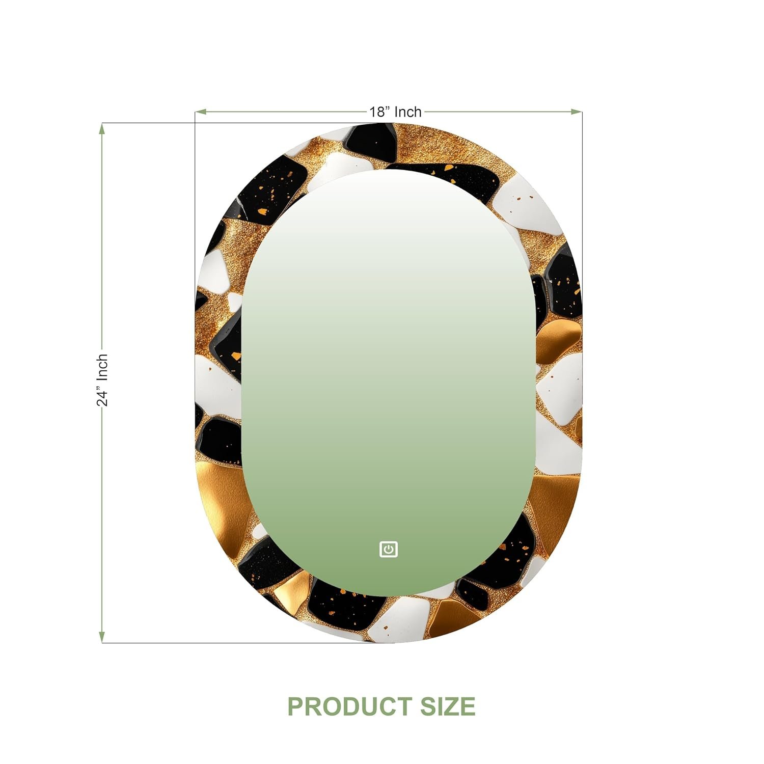 Capsule 17.5X23.5 Inch Touch Sensor UV Printed Design LED Mirror with 3 Light Tone (Warm,White,Natural White).