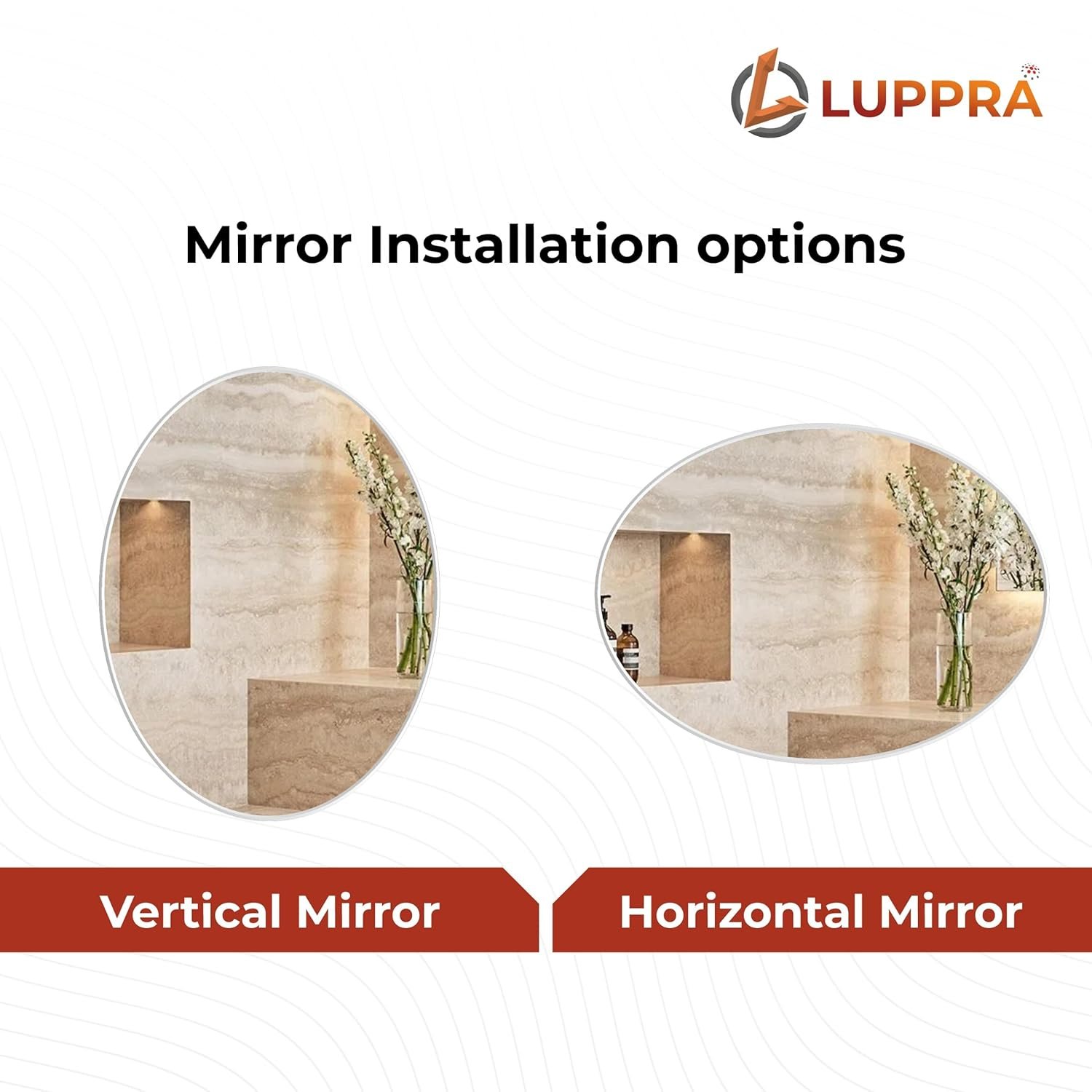 Frameless Oval Wall Mirror – 18"x24" Decorative Mirror for Bathroom, Bedroom, Living Room, Entryway.