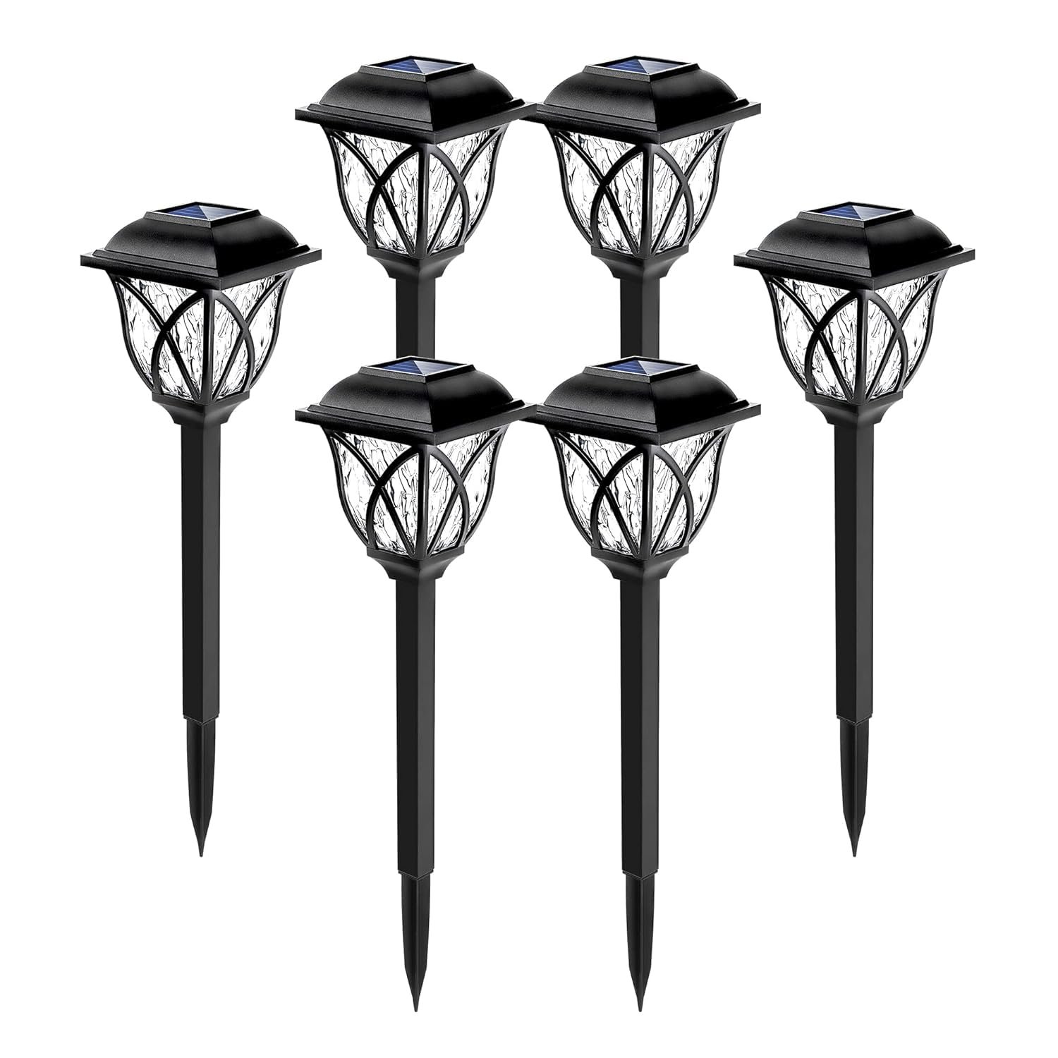 Solpex RadiantGlow 6-Pack Solar LED Pathway Lights – Waterproof Outdoor Garden & Landscape Lighting for Lawn, Patio, and Walkway