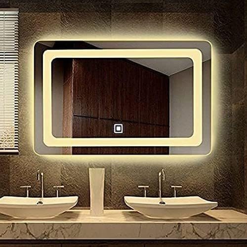 Horizontal Wall Mounting Mirror with Light |Bathroom,Venity and Smart Mirror Size 24X18 inch| LED Mirror 3 Tone (Cool, Natural, Warm).