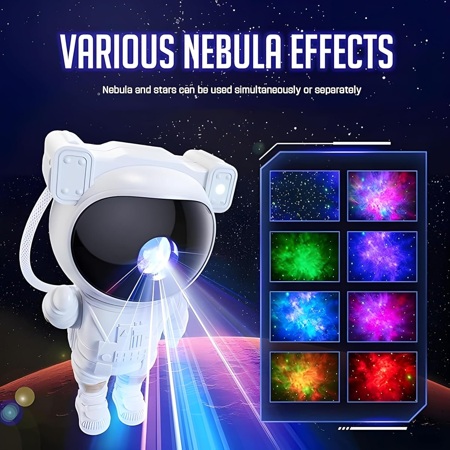 LUPPRA Astronaut Galaxy Projector Night Light – 360° Rotating Star & Nebula Lamp with Remote Control, Timer & Adjustable Head for Kids Bedroom, Gaming Room & Home Décor