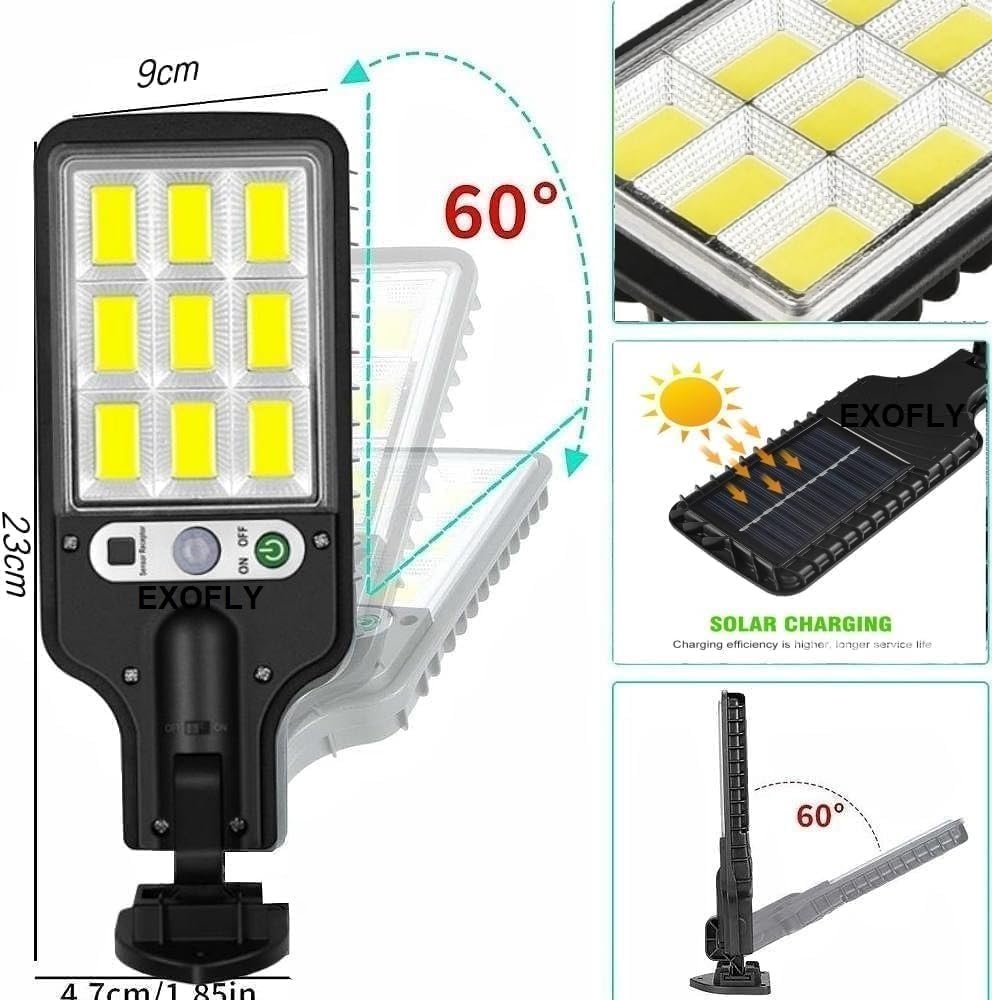 1-Pack Solar Flood Lights Outdoor LED Security Lights with Motion Sensor, Remote Control, Waterproof Dusk-to-Dawn Wall Mount Lamps