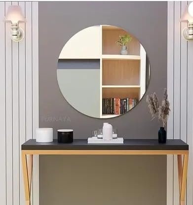 Round Frameless Wall Mirror – Modern Decorative Mirror for Bathroom, Bedroom & Living Room. (12x12)