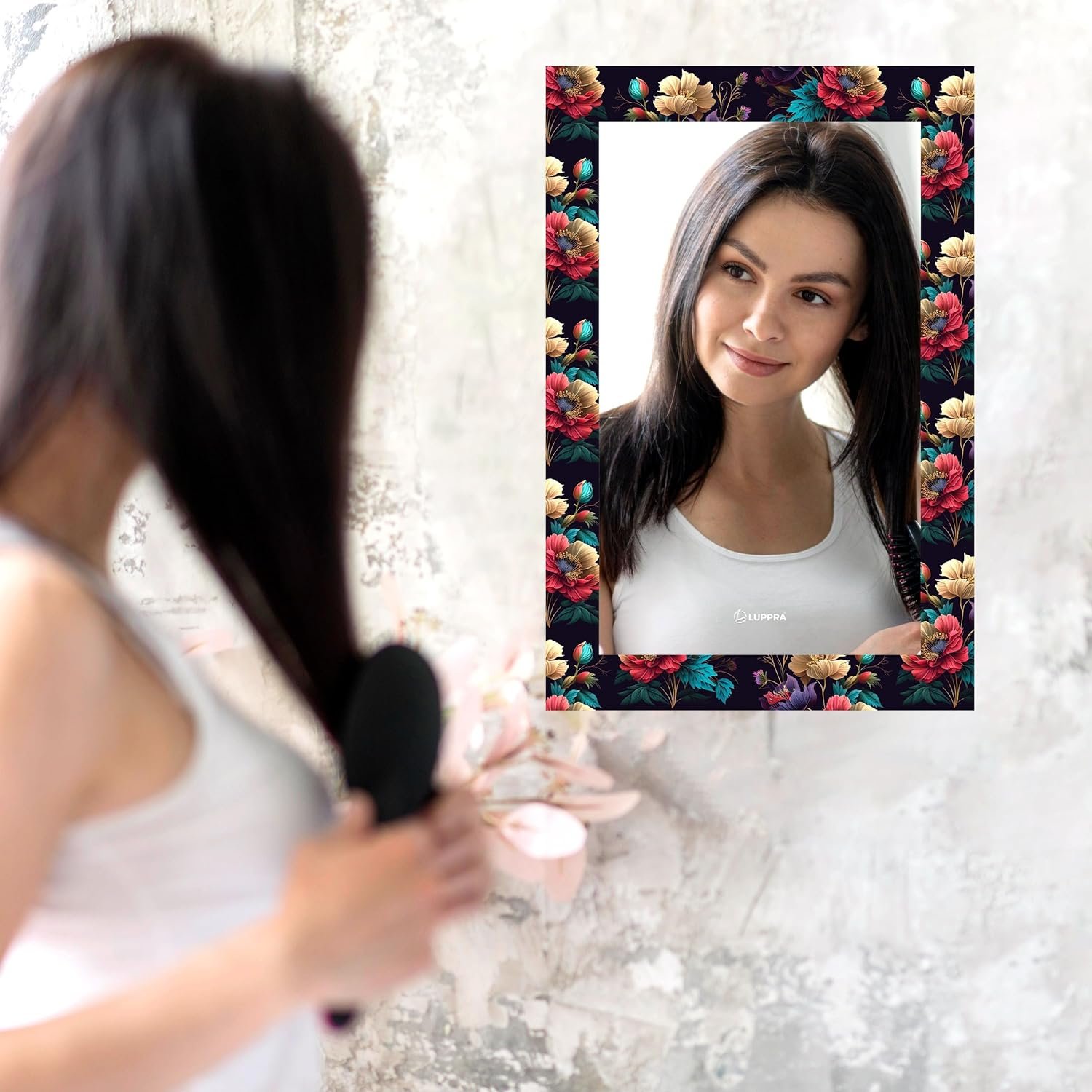Rectangle Decorative Art Unique Fancy Digital Frameless CNC polishing Wall Mirror/Makeup Mirror/Bathroom Mirrors Size (12x18) inch