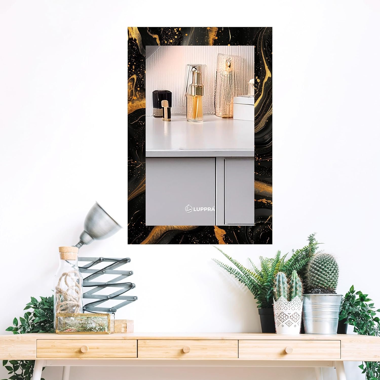 Rectangle Decorative Art Unique Fancy Digital Frameless CNC polishing Wall Mirror/Makeup Mirror/Bathroom Mirrors Size (12x18 inch)