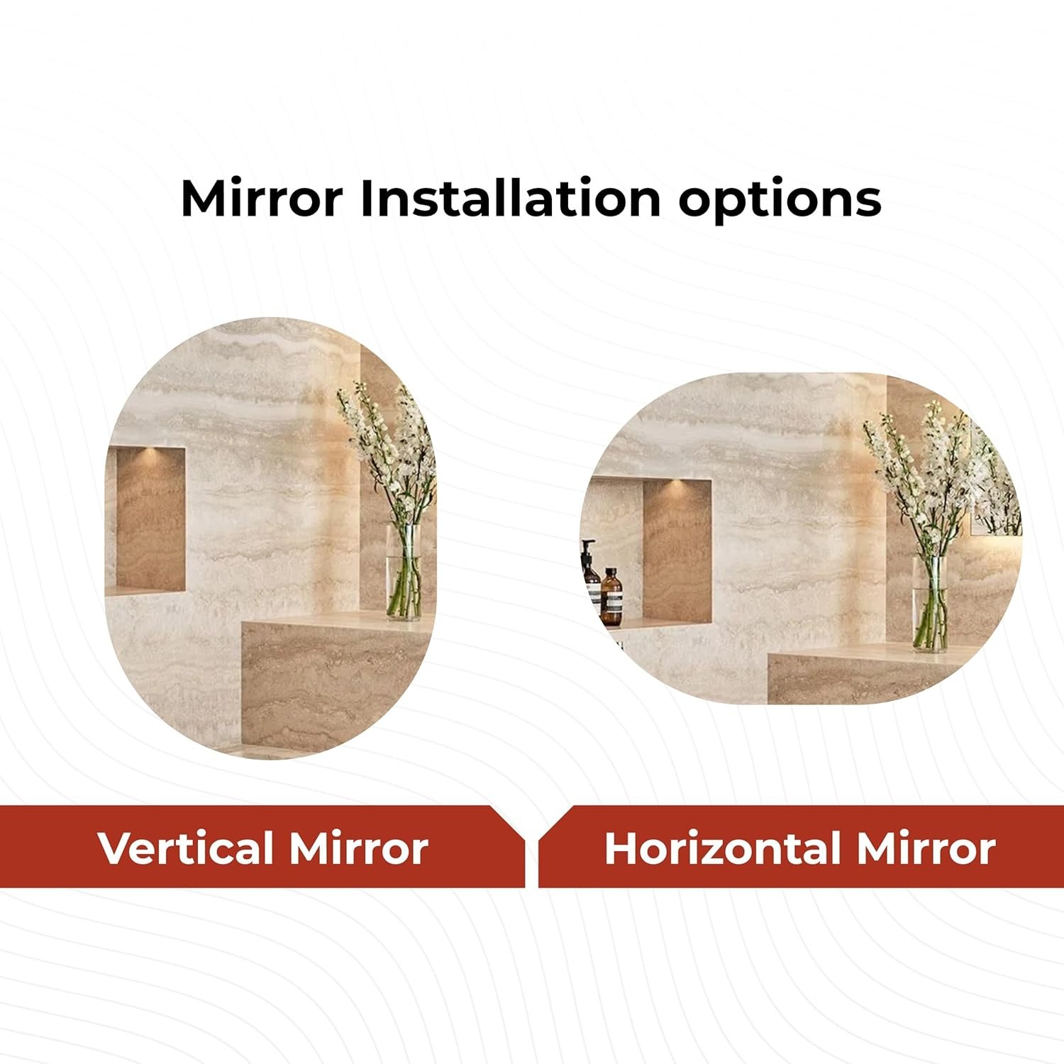 Capsule-Shaped Frameless Wall Mirror – Modern Decorative Mirror for Bathroom, Bedroom, Entryway & Living Room. (12x18)