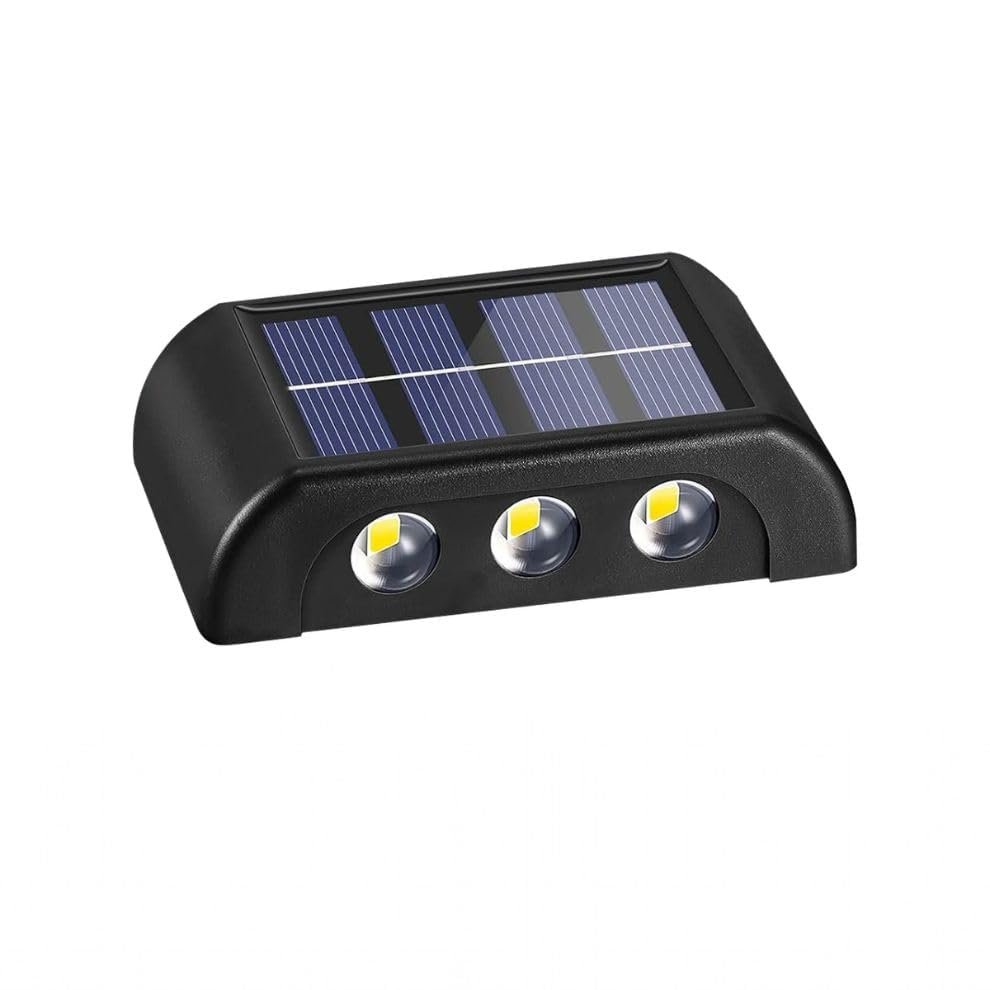 Solar 6 LED Up & Down Wall Light – IP65 Waterproof Dual Direction Outdoor Sensor Lamp for Garden, Porch & Patio (Pack of 2)