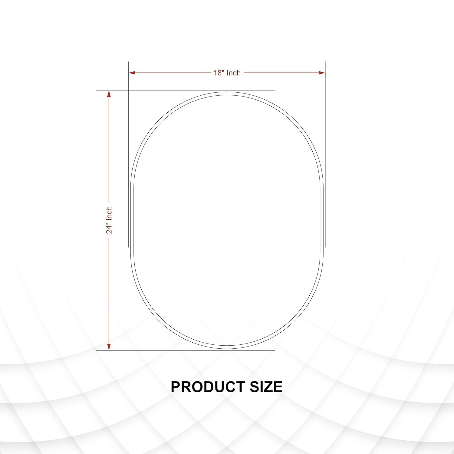 Capsule-Shaped Frameless Wall Mirror – Modern Decorative Mirror for Bathroom, Bedroom, Entryway & Living Room. (18x24)