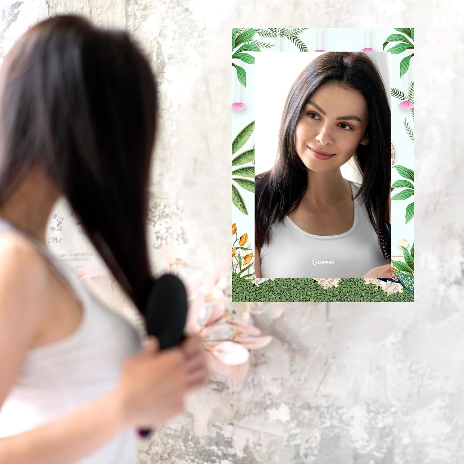 Rectangle Decorative Art Unique Fancy Digital Frameless CNC polishing Wall Mirror/Makeup Mirror/Bathroom Mirrors Size (12x18 inch).