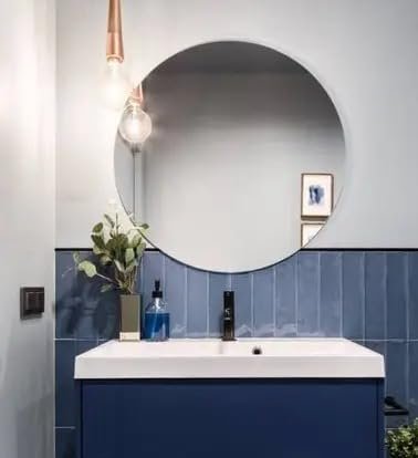 Round Frameless Wall Mirror – Modern Decorative Mirror for Bathroom, Bedroom & Living Room. (15x15)